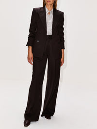 Tuxedo Double Breasted Jacket,SASUPHI,BROWN,Image 2