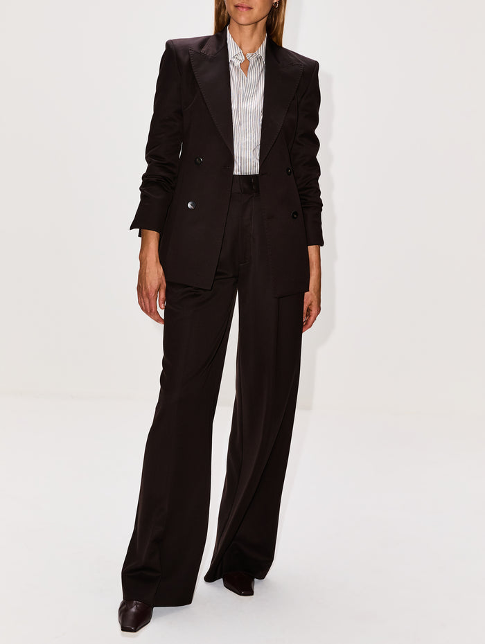 Tuxedo Double Breasted Jacket,SASUPHI,BROWN,Image 1