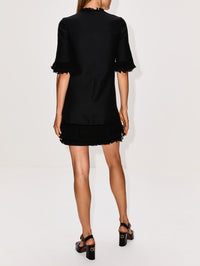 Crepe Couture Dress,VALENTINO GARAVANI,NERO,Image 4