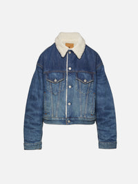 Iris Boxy Trucker Jacket,DENIMIST,FENMORE BLUE W/ SHERPA LINING,Image 1