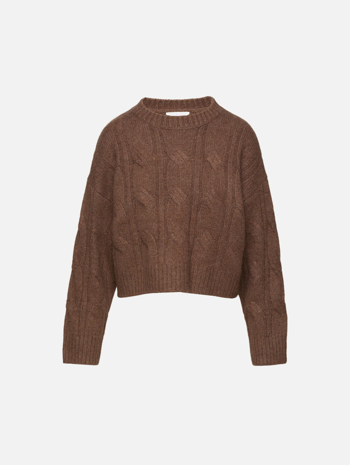 Tristan Cable Pullover Top,SABLYN,SWISS BROWN,Image 1