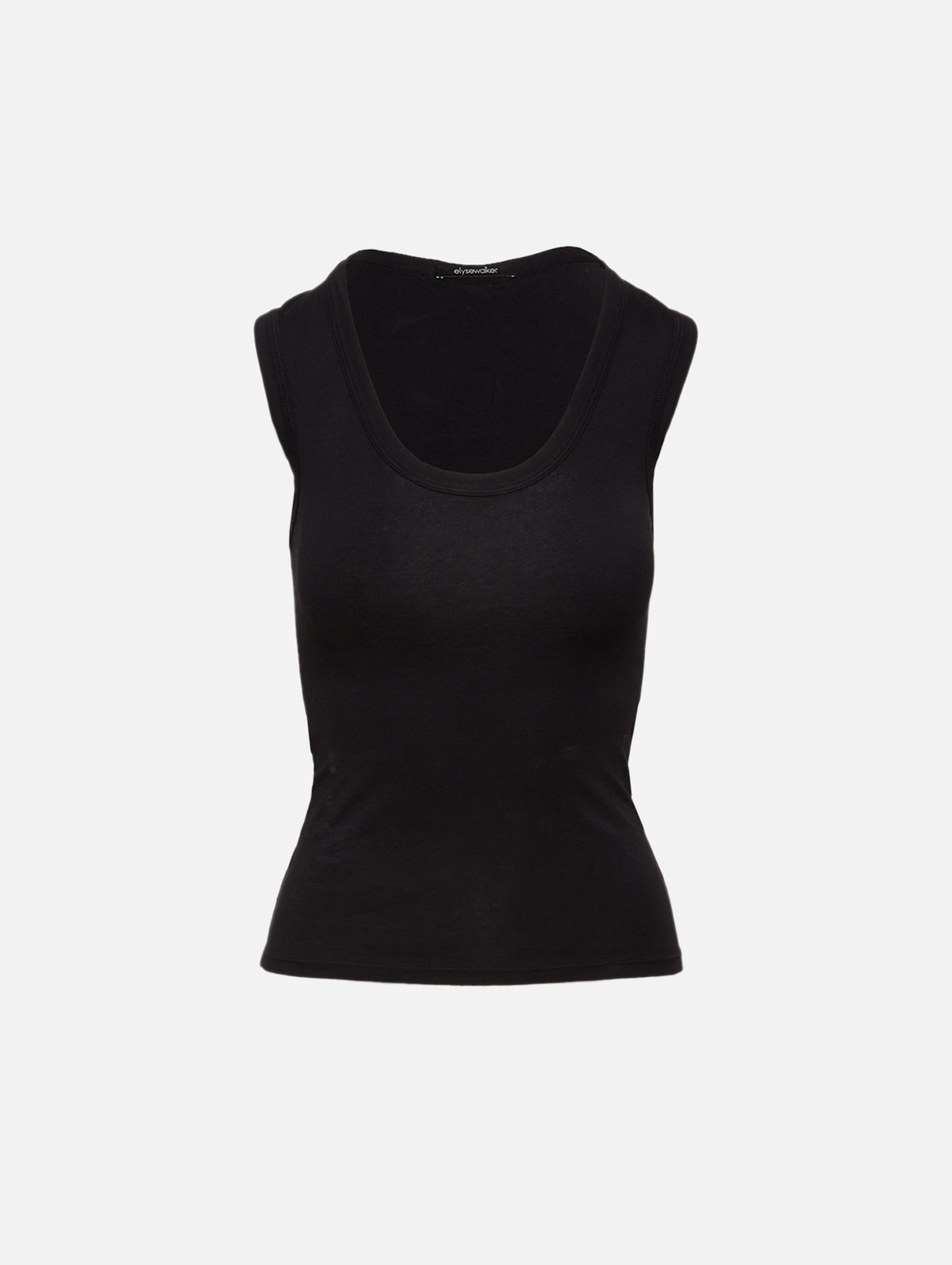 Cori Scoop Tank,ELYSEWALKER LABEL,BLACK,Image 1