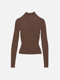 Rhea Mock Neck Top,SABLYN,SWISS BROWN,Image 1