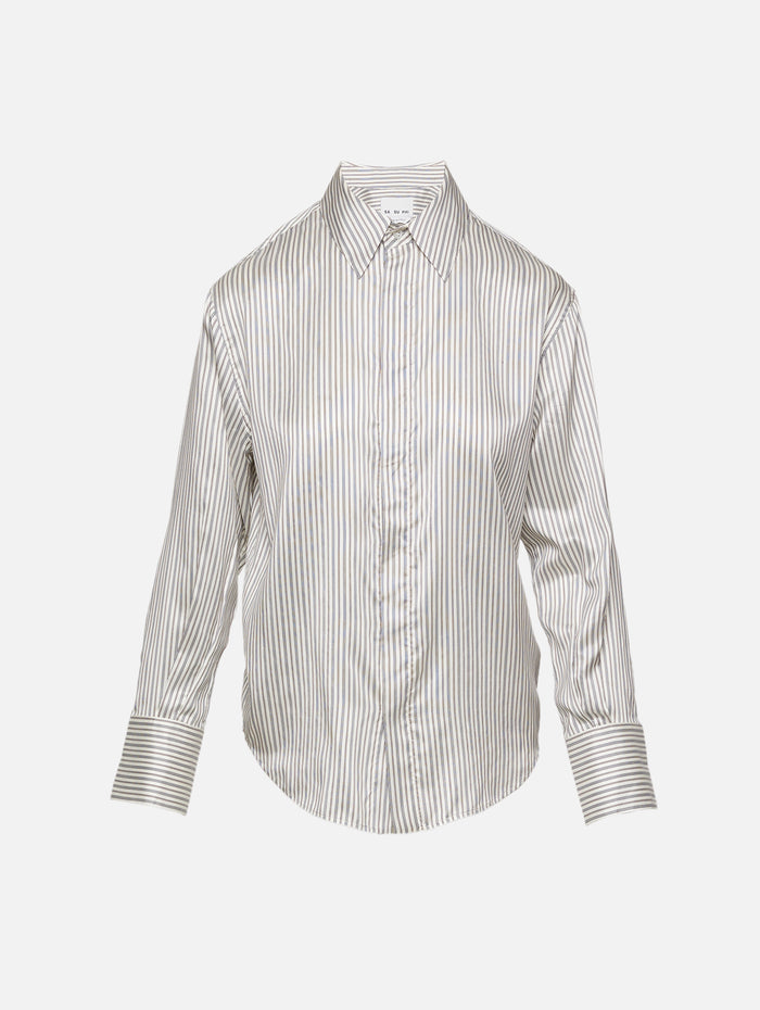 Marcella Regular Shirt,SASUPHI,WHITE/STRIPE,Image 1