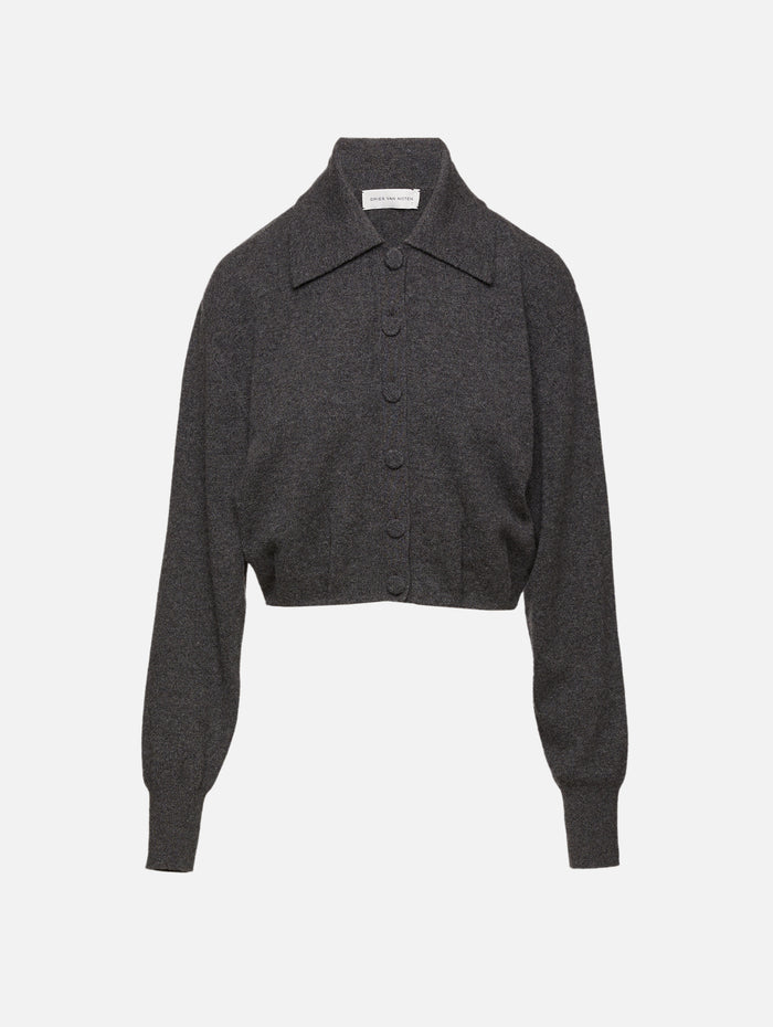 Tigre Cardigan,DRIES VAN NOTEN,DARK GREY,Image 1