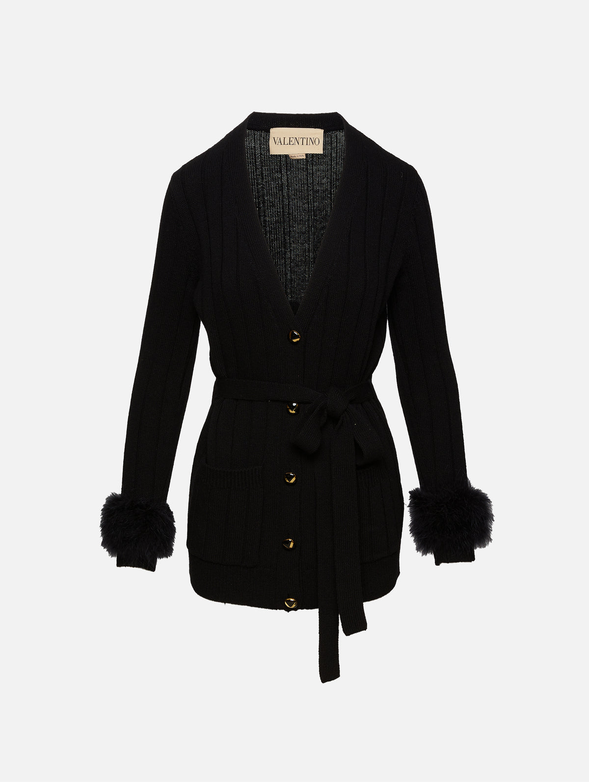 Solid Cardigan,VALENTINO GARAVANI,NERO,Image 1