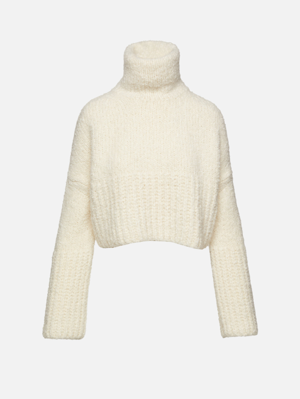 Teddy High Neck Sweater,SASUPHI,IVORY,Image 1