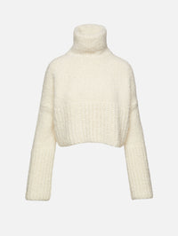 Teddy High Neck Sweater,SASUPHI,IVORY,Image 1
