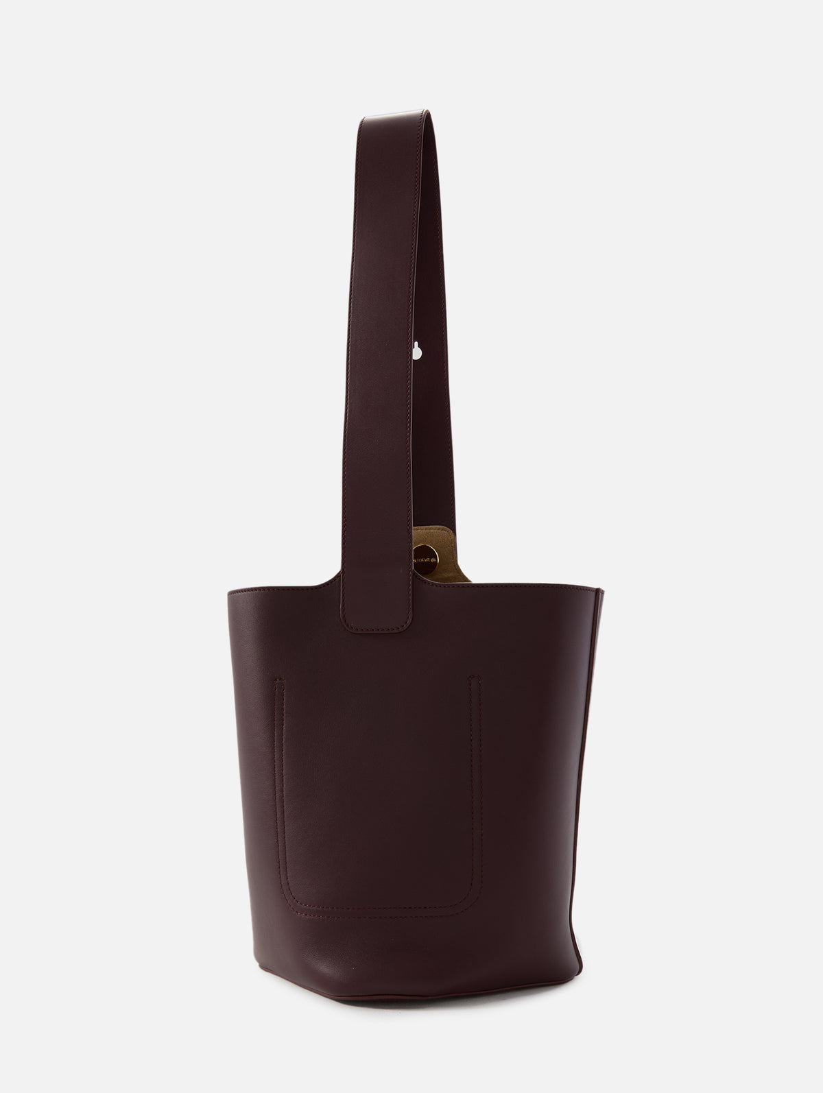 Medium Pebble Bucket Bag,LOEWE,DARK BURGUNDY,Image 3