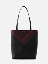 Puzzle Tote,LOEWE,BLACK/BURGUNDY,Image 1