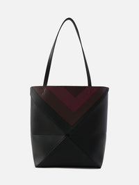Puzzle Tote,LOEWE,BLACK/BURGUNDY,Image 3