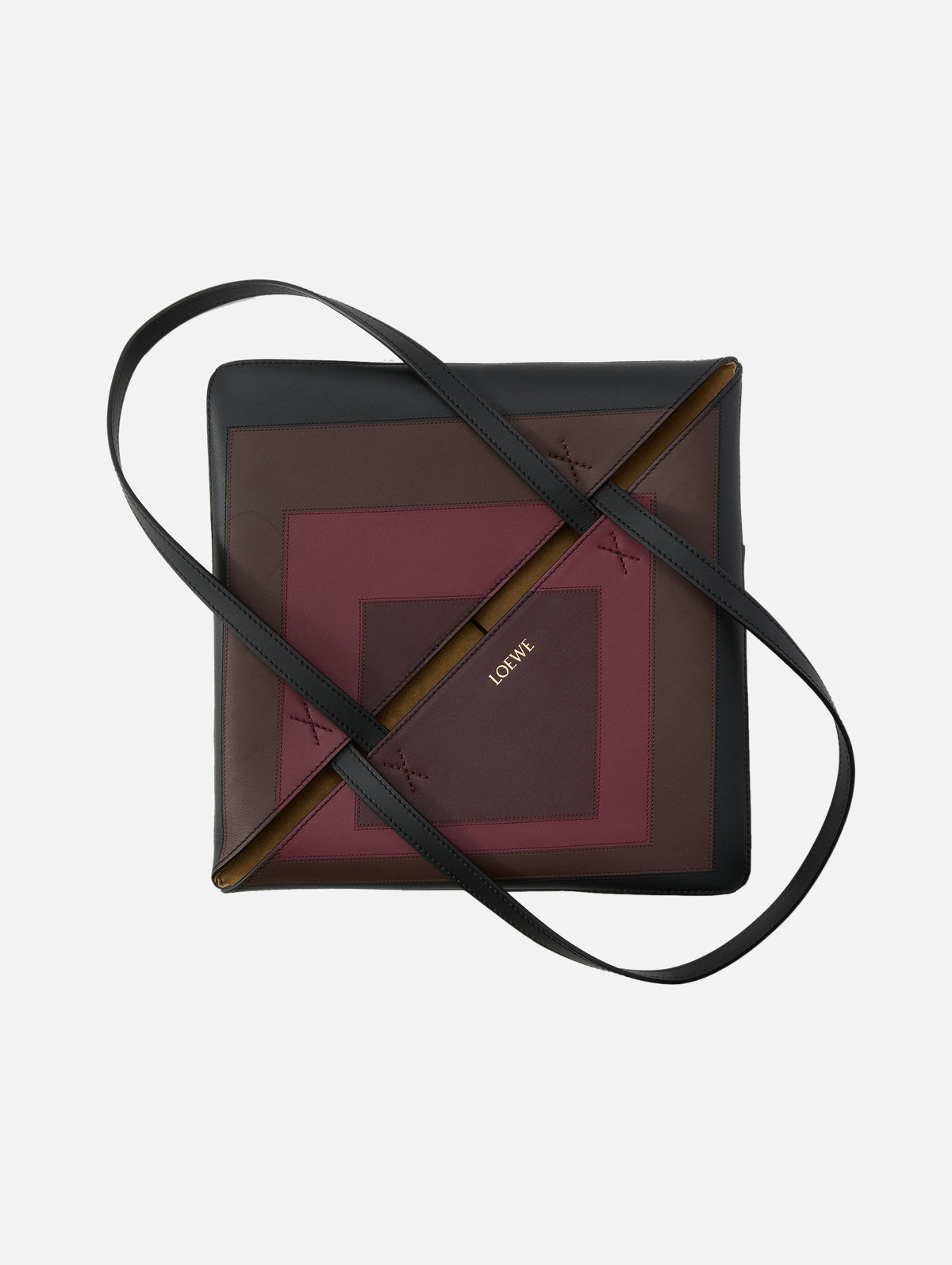 Puzzle Tote,LOEWE,BLACK/BURGUNDY,Image 4