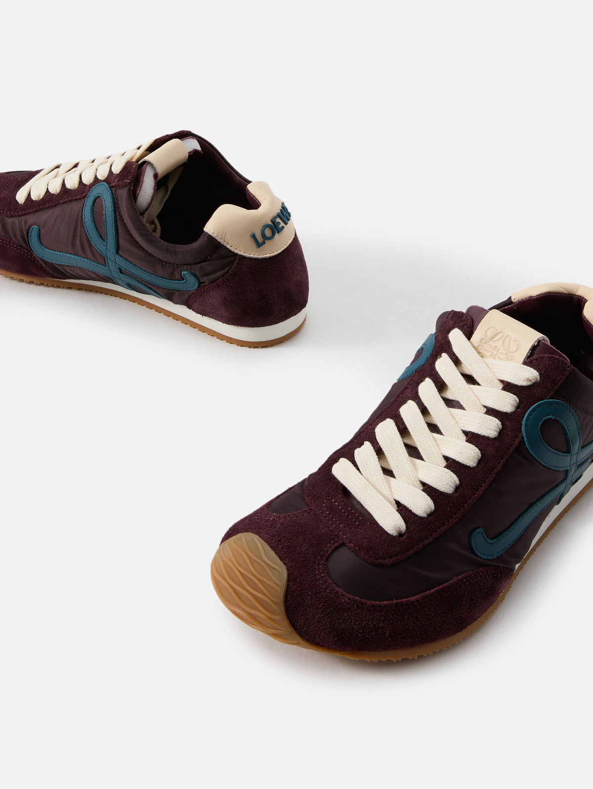 Ballet Runner 2.0 Sneaker,LOEWE,BURGUNDY/DUCK BLUE/DOUGH,Image 2