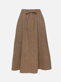 Elastic Waist Skirt,CO,OATMEAL MELANGE,Image 1