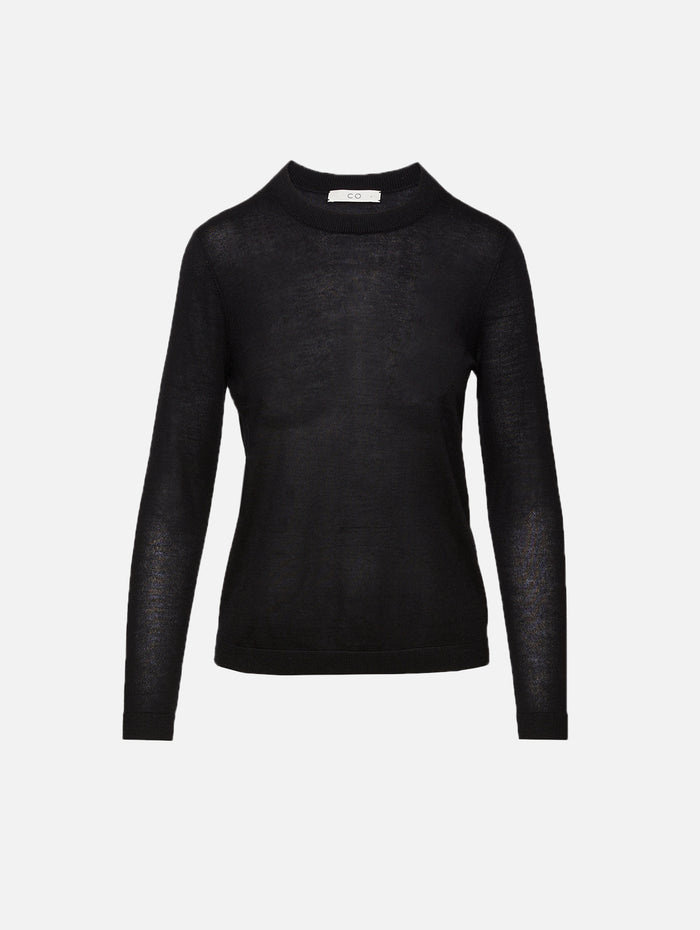 Long Sleeve Crew Top,CO,BLACK,Image 1