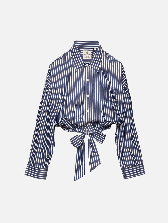 Front Tie Shirt,DENIMIST,DARK NAVY,Image 1