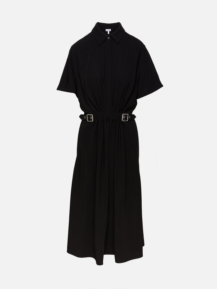 Belted Dress,LOEWE,BLACK,Image 1