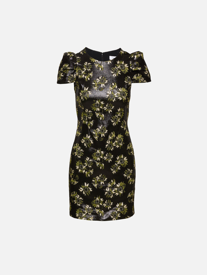 Sunflower Day Dress,ALEXANDER MCQUEEN,BLACK,Image 1