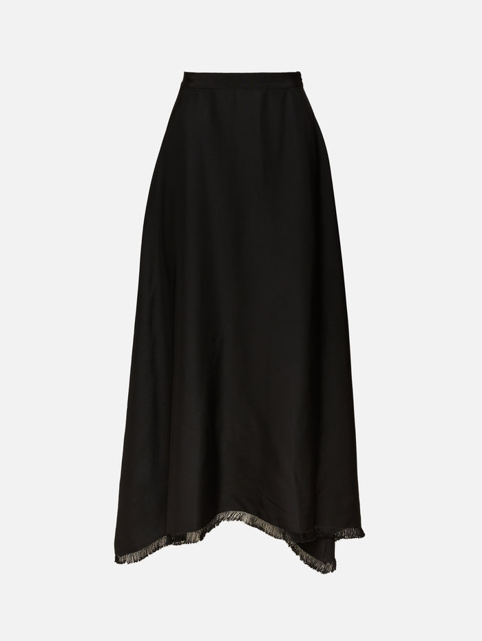 Ash Drape Skirt,FFORME,BLACK,Image 1