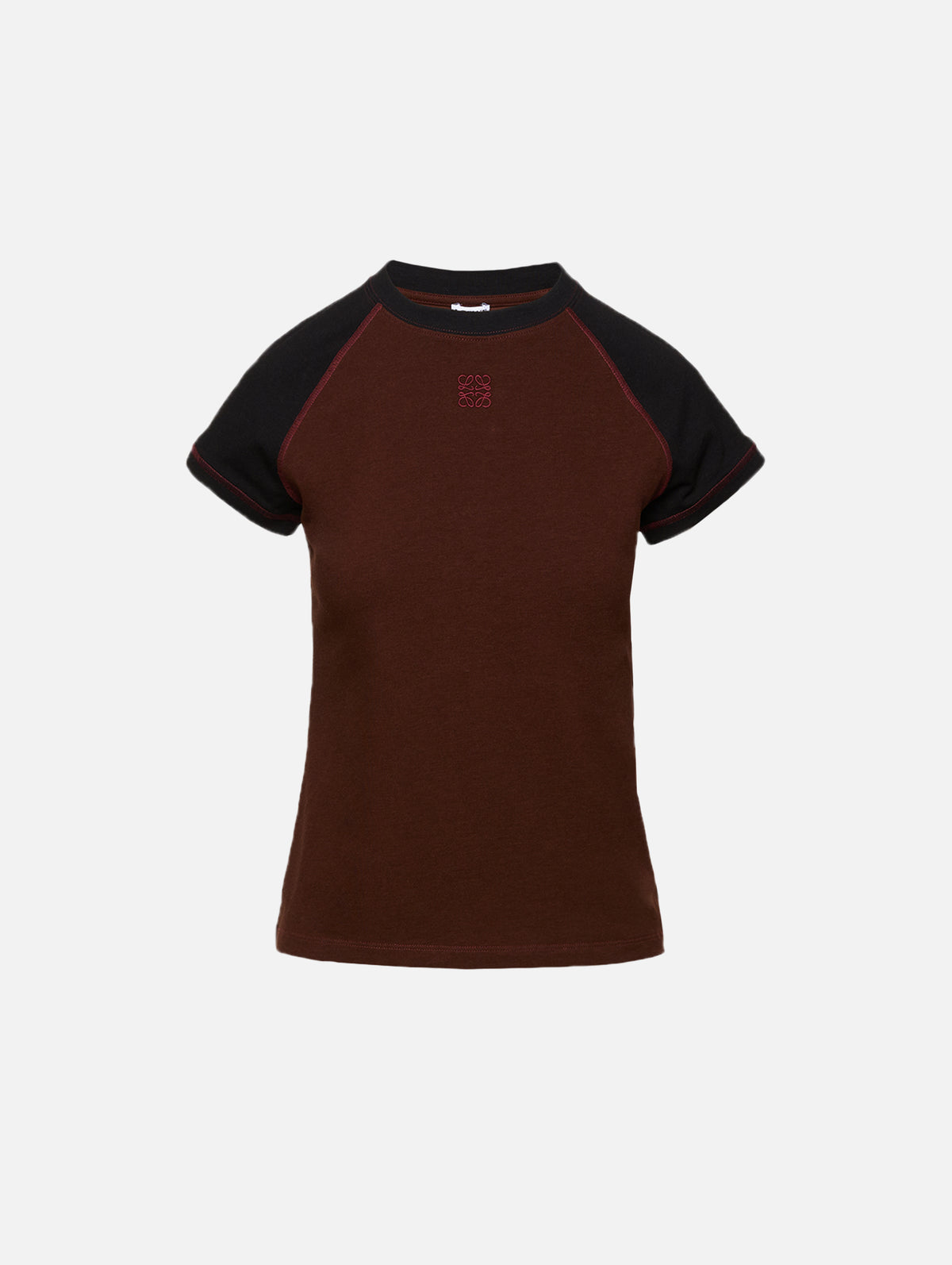 Slim Fit T-Shirt,LOEWE,BLACK/BURGUNDY,Image 1