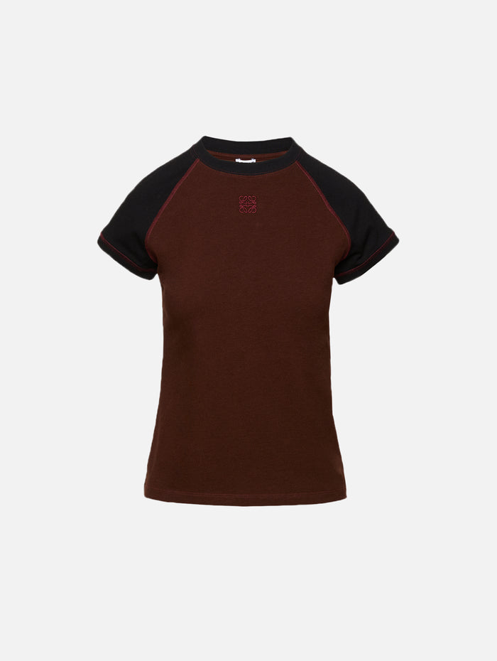 Slim Fit T-Shirt,LOEWE,BLACK/BURGUNDY,Image 1