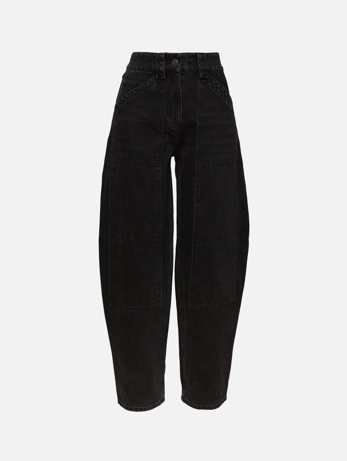High Waisted Balloon Jean,CO,BLACK,Image 1