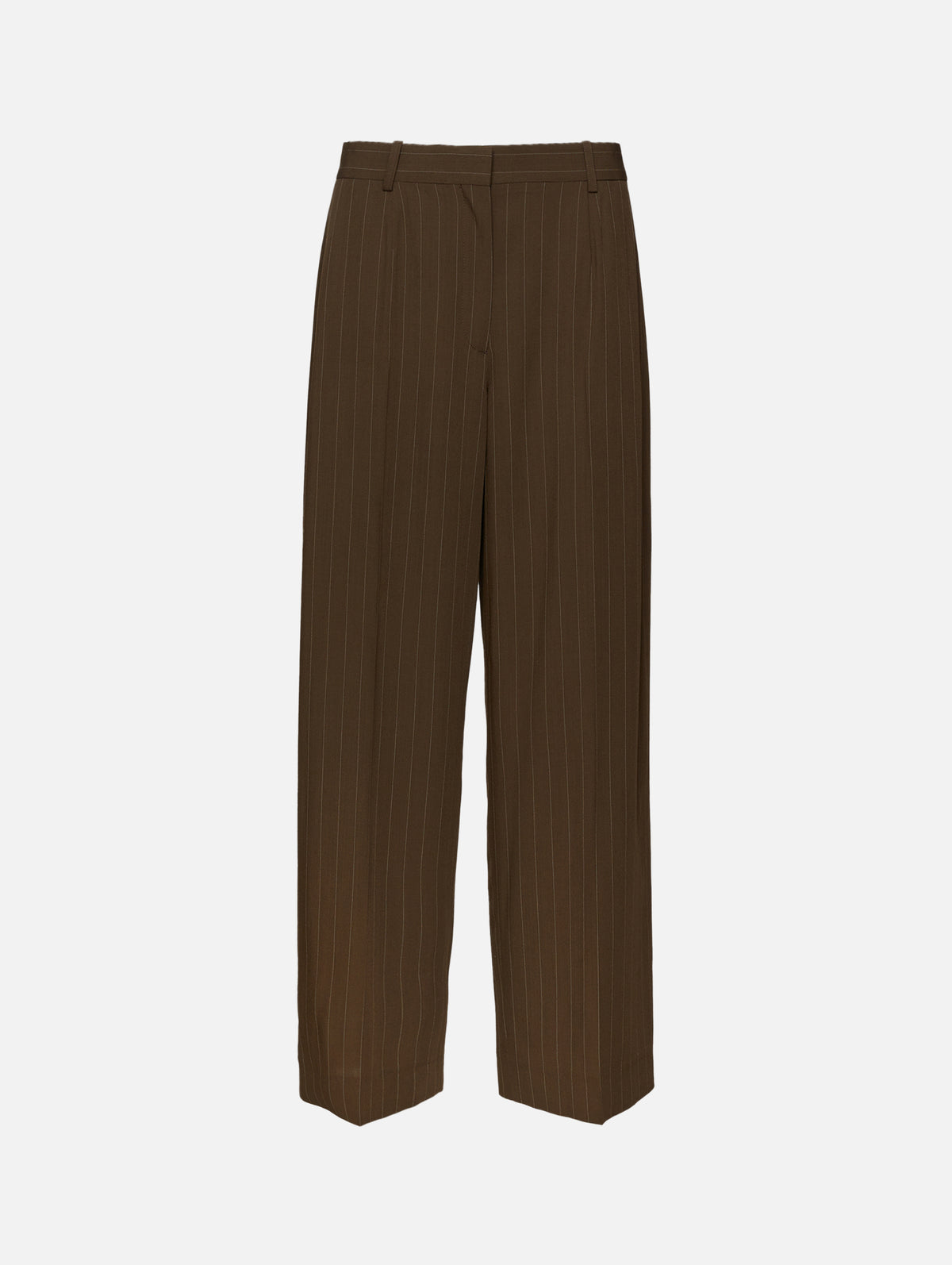 Wide Pinstripe Trouser,TOTÉME,PEPPER,Image 1