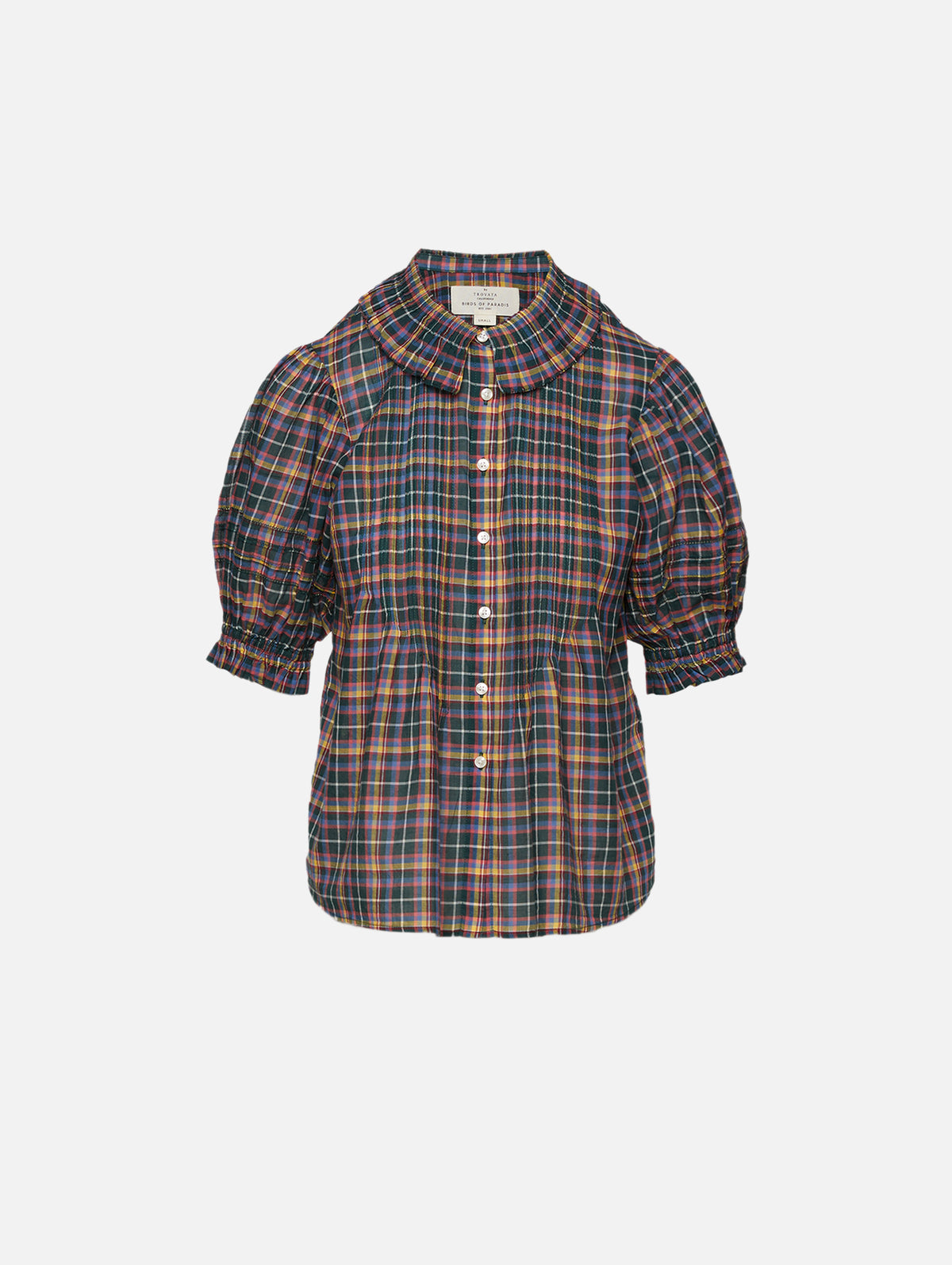Jess Blouse,BIRDS OF PARADIS BY TROVATA,PRISMA PLAID,Image 1
