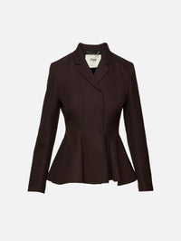 Flare Waist Blazer,FENDI,DARK BROWN,Image 1