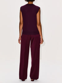 Relaxed Wide Leg Pant,ANOTHER TOMORROW,PLUM,Image 3