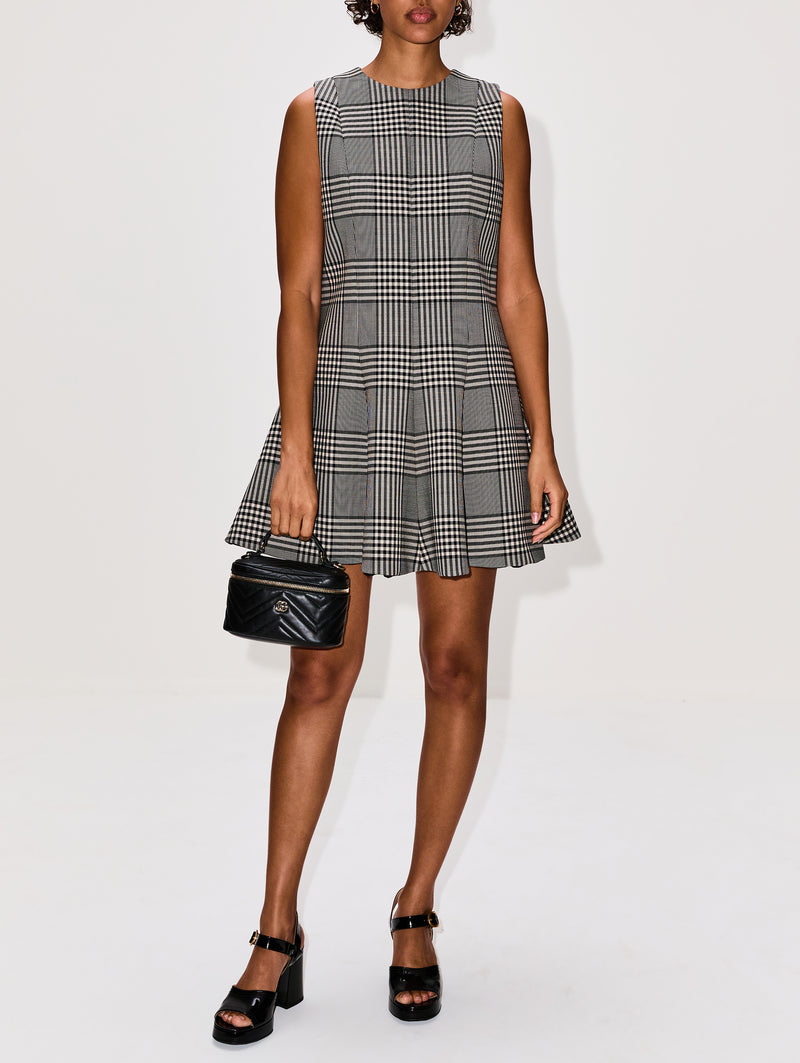 BRANDON MAXWELL | Women's | Sophie Fitted Mini Dress | PRINCE OF WALES Dress COCKTAIL | Size US 10 BRANDON MAXWELL | Women's | Sophie Fitted Mini Dress | PRINCE OF WALES Dress COCKTAIL | Size US 10
