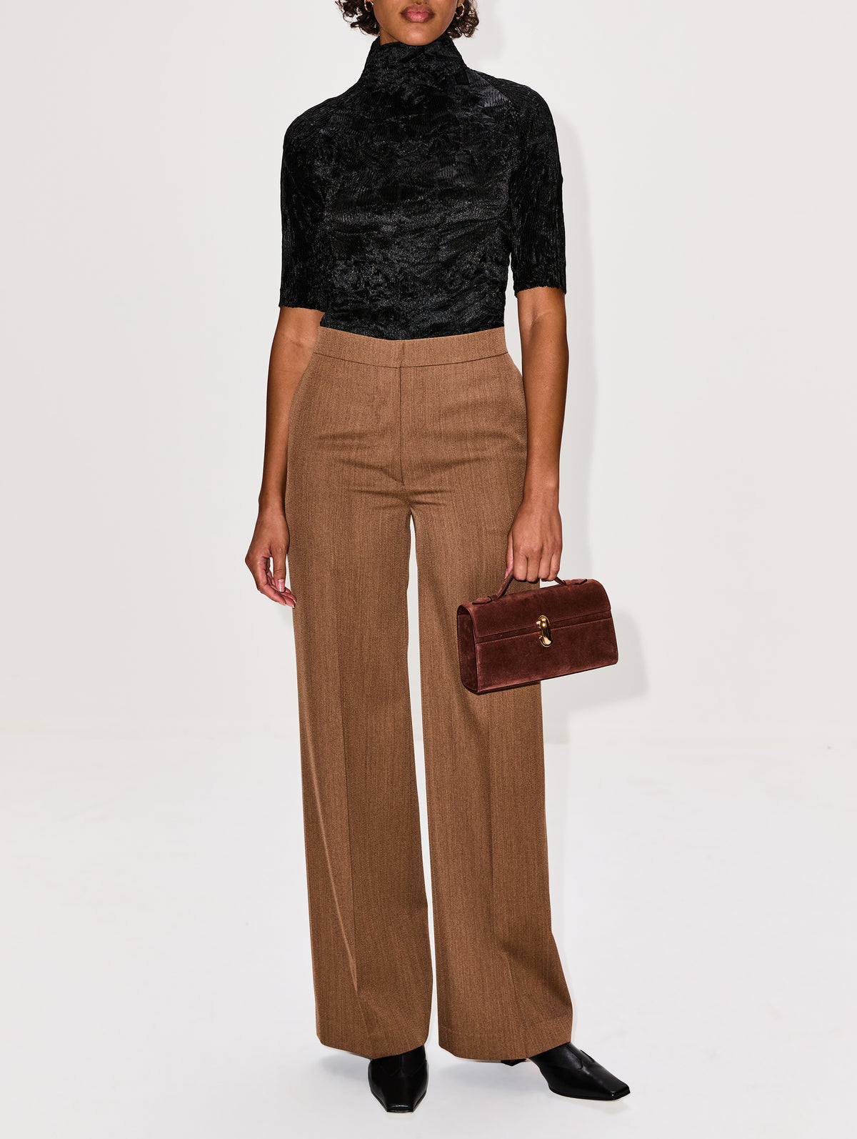 Agel Tailored Trouser,FFORME,CAMEL MELANGE,Image 2