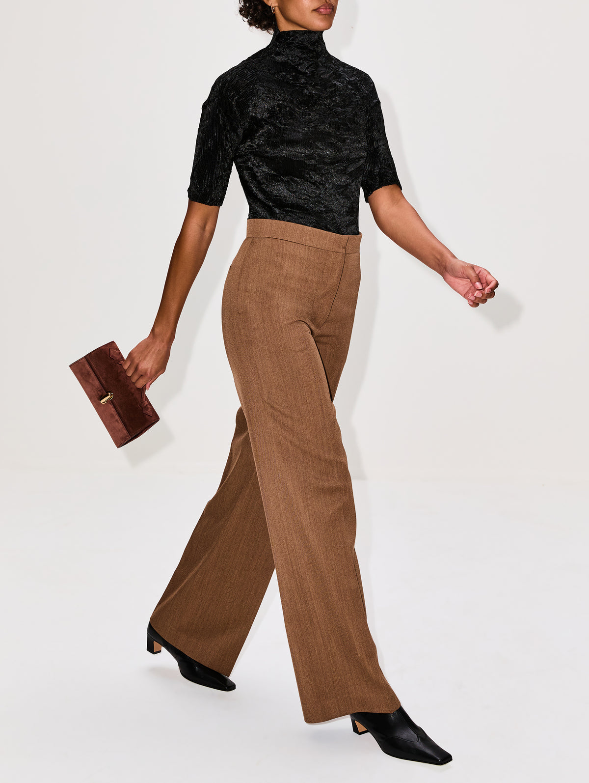 Agel Tailored Trouser,FFORME,CAMEL MELANGE,Image 3