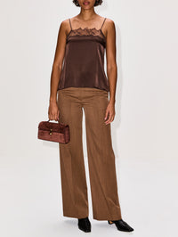 Haya Lace Trim Camisole,SABLYN,SWISS BROWN,Image 2