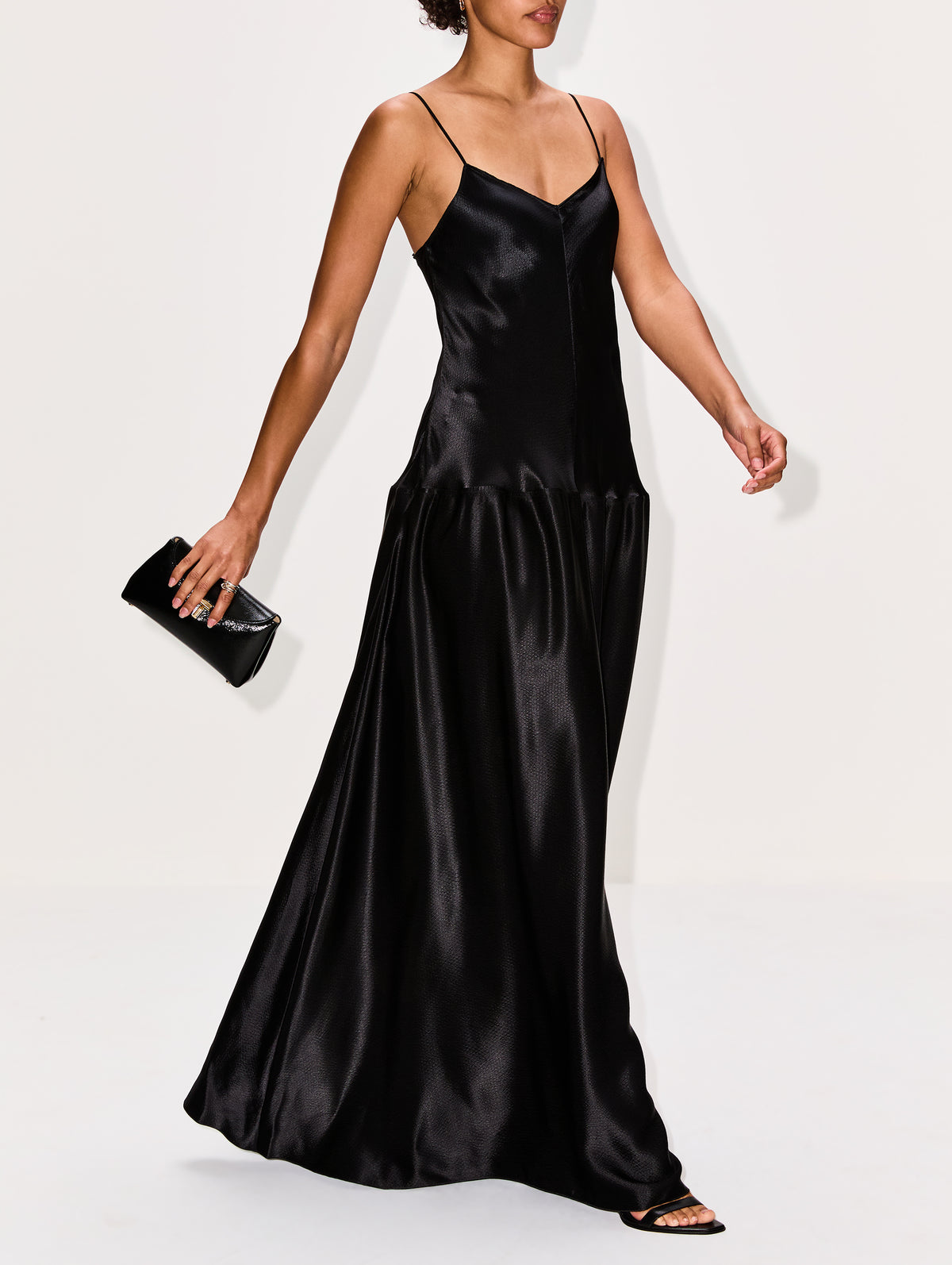 Layla Bias Cut Singlet Dress,FFORME,BLACK,Image 3