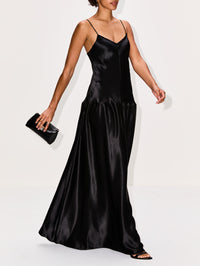 Layla Bias Cut Singlet Dress,FFORME,BLACK,Image 3