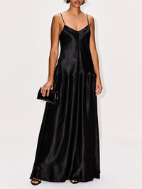 Layla Bias Cut Singlet Dress,FFORME,BLACK,Image 2