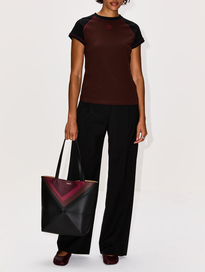 Slim Fit T-Shirt,LOEWE,BLACK/BURGUNDY,Image 1