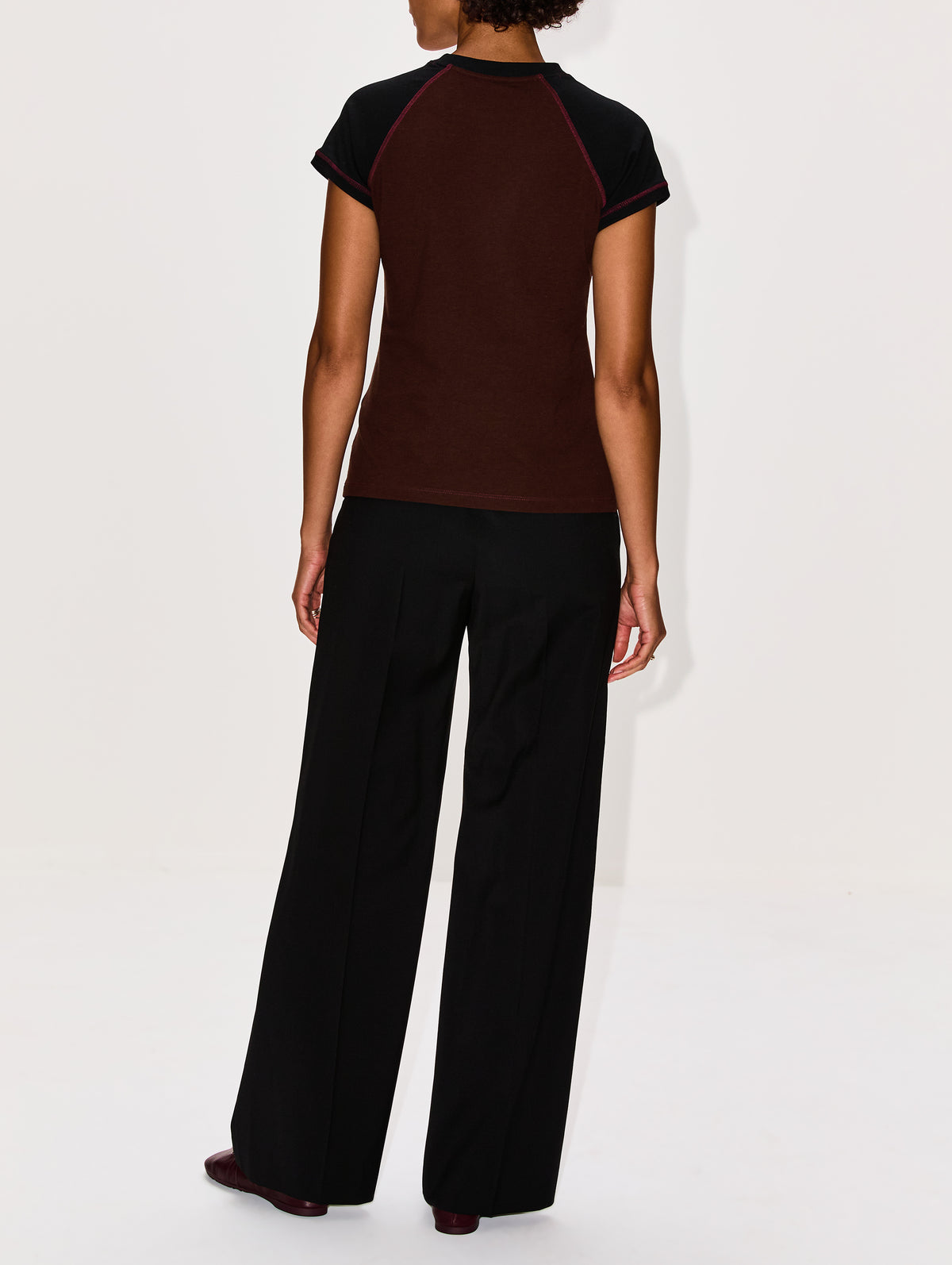 Slim Fit T-Shirt,LOEWE,BLACK/BURGUNDY,Image 3