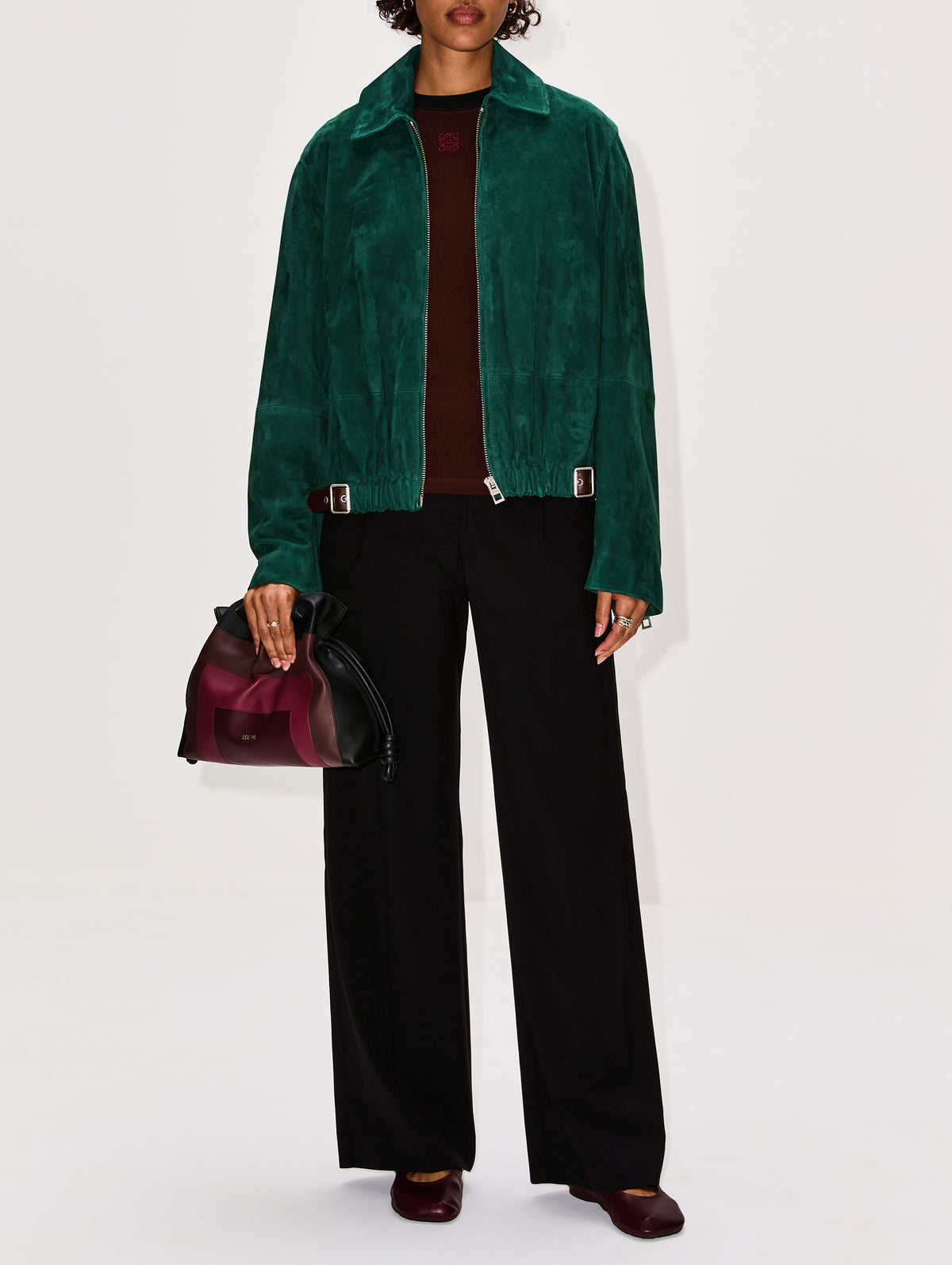Belted Jacket,LOEWE,GREEN,Image 2