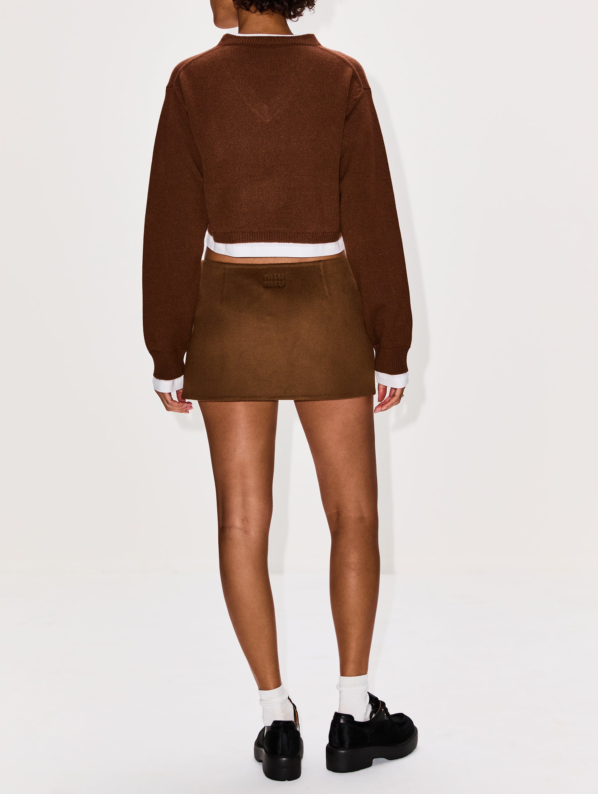 Cropped V Neck Sweater | MIU MIU | elysewalker