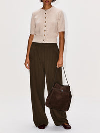 Wide Pinstripe Trouser,TOTÉME,PEPPER,Image 2