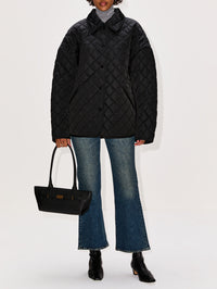 Collared Quilted Jacket,TOTÉME,BLACK,Image 2
