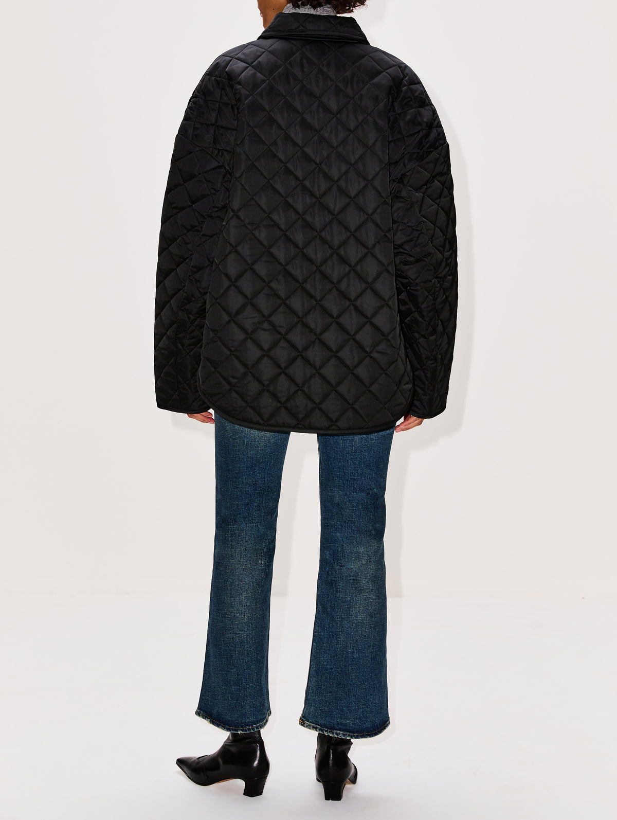 Collared Quilted Jacket,TOTÉME,BLACK,Image 3