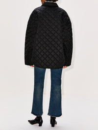 Collared Quilted Jacket,TOTÉME,BLACK,Image 3