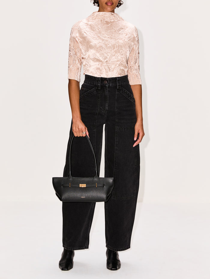 Dahlia Pleated Top,FFORME,CREAM,Image 1