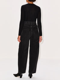 High Waisted Balloon Jean,CO,BLACK,Image 3