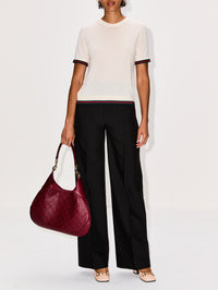 Stripe Wide Leg Pant,GUCCI,BLACK,Image 2