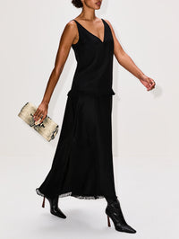 Ash Drape Skirt,FFORME,BLACK,Image 3