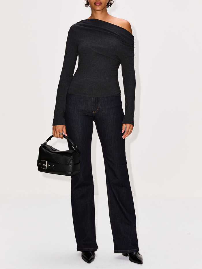 Philomena Top,STAUD,CHARCOAL,Image 1